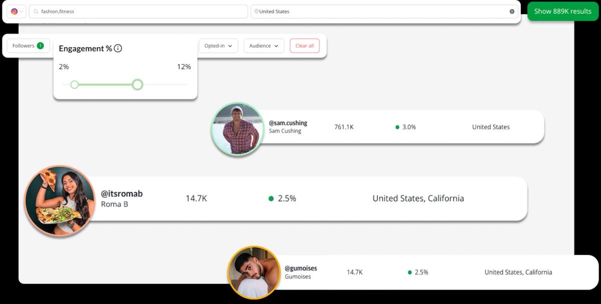 Influencer search tool: Discover the perfect influencers for your campaigns