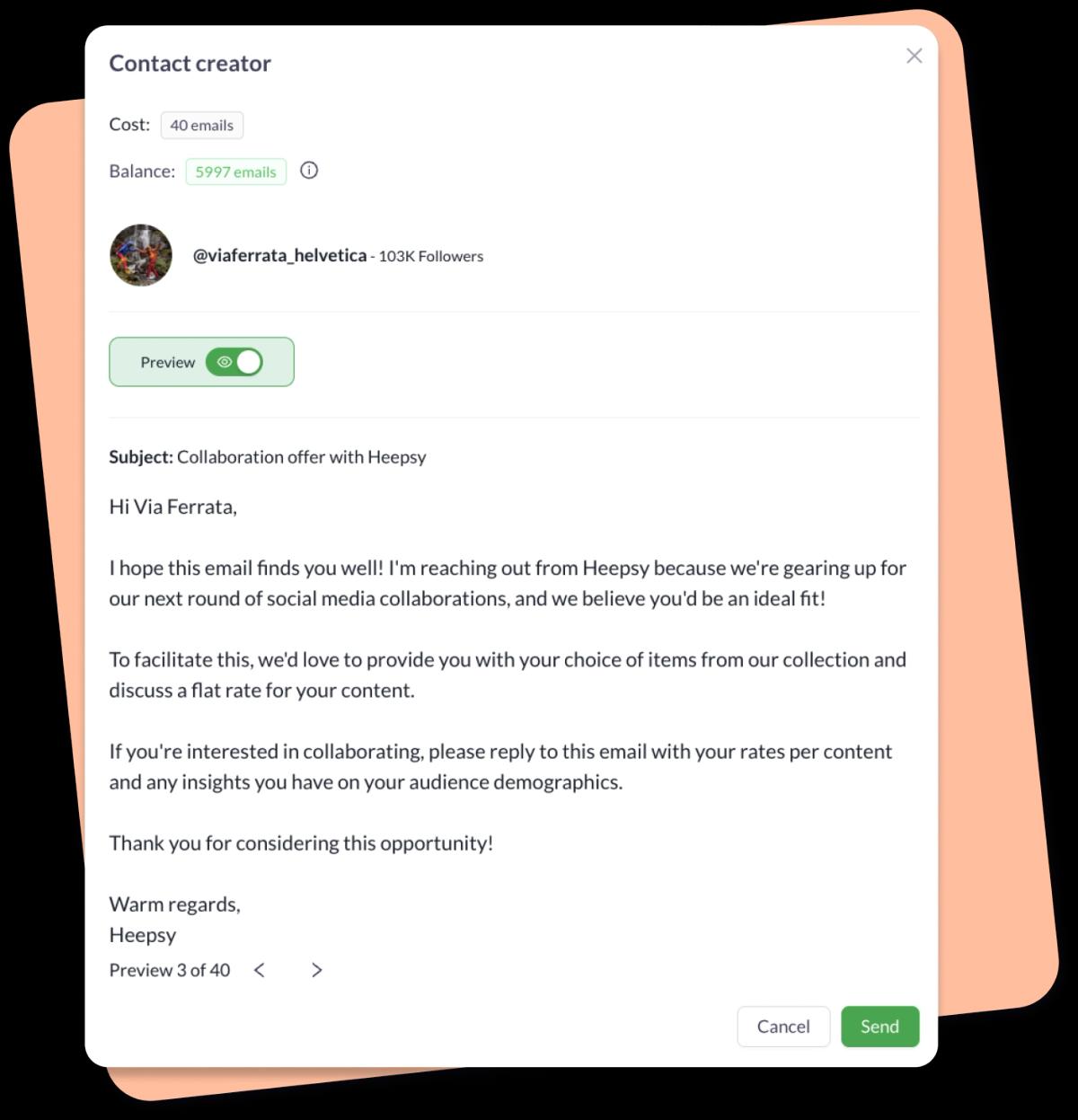 Efficient collaboration with influencers
