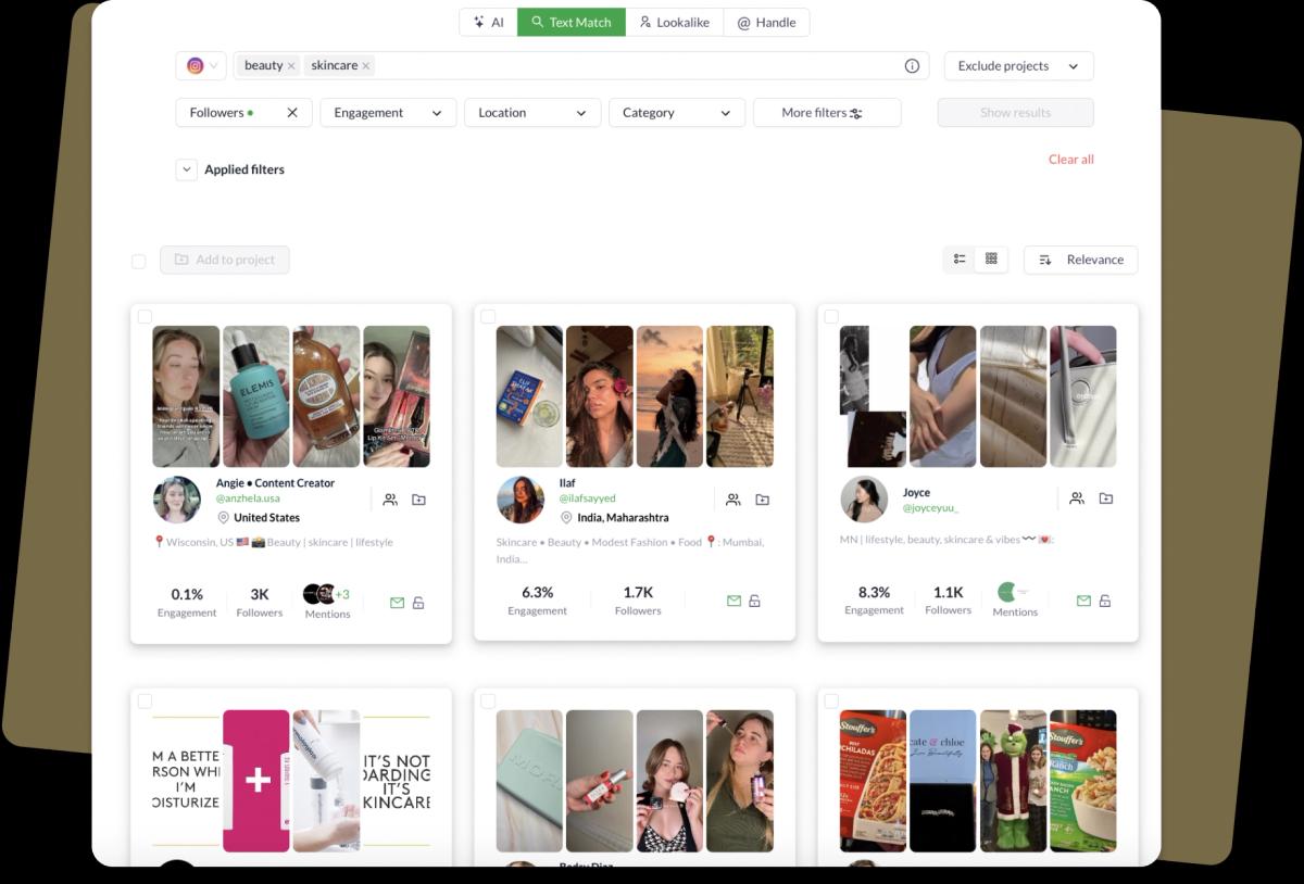 Illustration of micro influencer search.