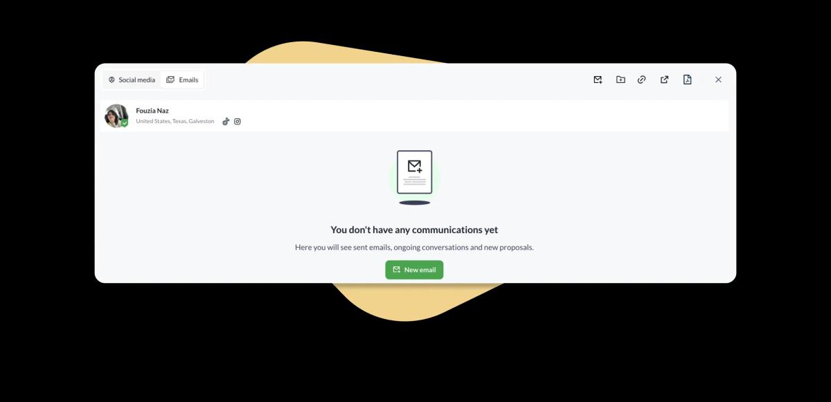 Screenshot of influencer contact information section